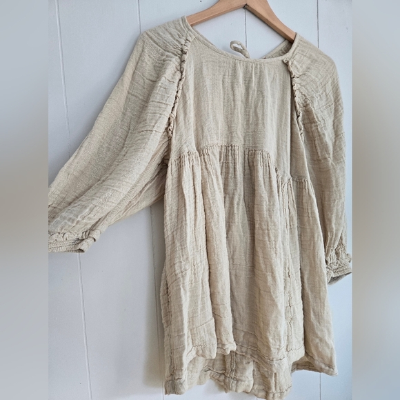 Free People Beige Textured Tunic -Size S - Picture 10 of 11